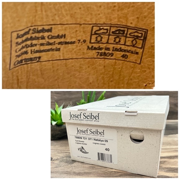 NIB Josef Seibel Natalya 09 Floral Leather Wedge Thong Sandal Cognac Combi - Picture 13 of 15